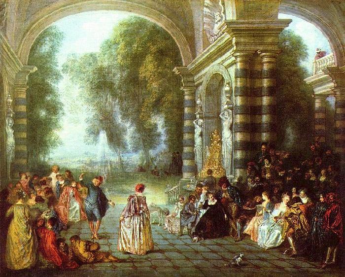 Jean antoine Watteau Das Ballvergnegen oil painting image